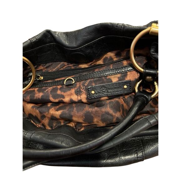B Makowsky Leather Black Handbag - Picture 3 of 4